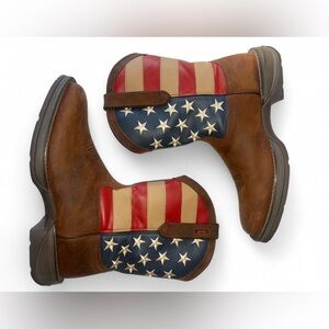 Durango Men's Rebel Patriotic Pull-On Western Flag Boot |Size 13D |Pre-own|Clean